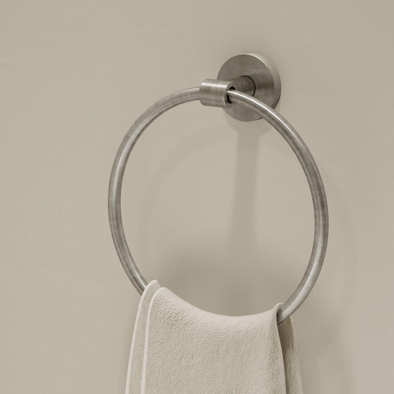 Identity Wall Mounted Hand Towel Ring, Satin Nickel