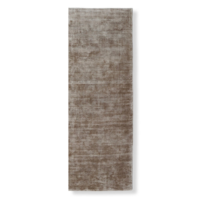 Tapis couleur lin en soie tissé à la main Lux, Tapis de couloir 2 pi 6 po x 9 pi 