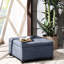 Vaste espace de rangement bleu - pieds en bois massif, tissu à fonction de fermeture en douceur brun foncé-247665906