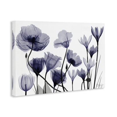 Dusk Delight Blue Florals Canvas Wall Art, design by Albert Koetsier