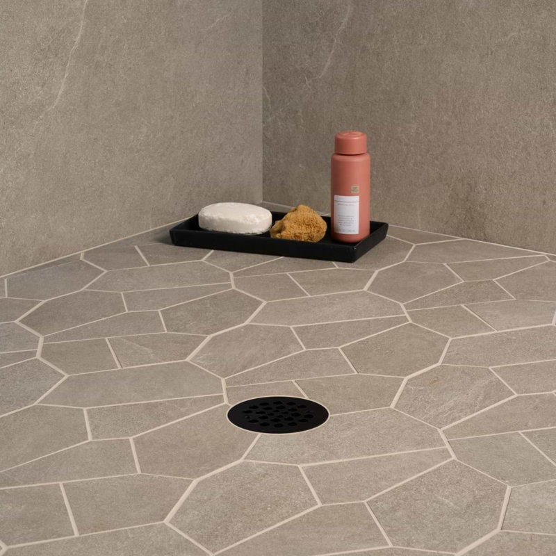 Era 12x20 Organic Pattern Matte Limestone Look Porcelain Mosaic Tile, Caramel Brown
