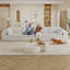158" Boneless Couch With Feather Filled Cushions, Corduroy Fabric Modular Sofa With Deep Seat Design, Oversized Sectional Couch With Removable Covers, No Assembly Required-447972507
