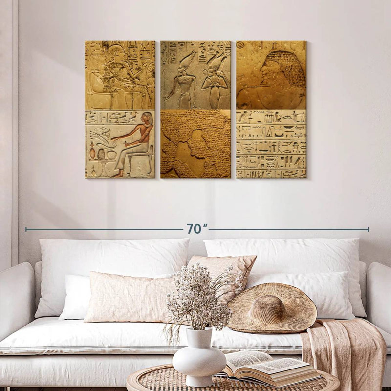 Keiri Egyptian Hieroglyph Collage, 28" H x 45" W