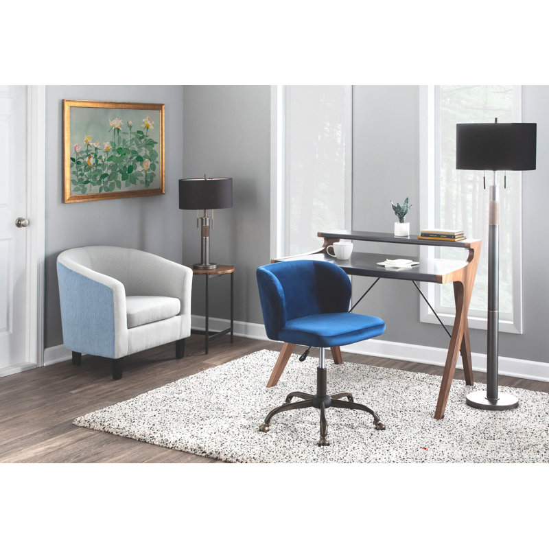 Gunning Wood Top Desk with Raised Hutch, Gray