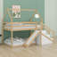 Lit superposé simple au-dessus de simple avec glissade et escalier, structure de lit mezzanine / lit superposé en bois avec rangement-1499880914