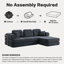 Canapé de 104 po sans os, canapé modulaire compressé avec méridienne, canapé modulaire à assise profonde et canapé modulaire en mousse à mémoire de forme