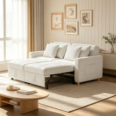 2 Seater Linen Sofa Bed