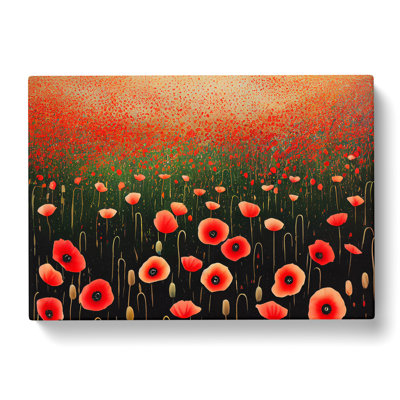 Otherworldly Poppy Flowers - Wrapped Canvas