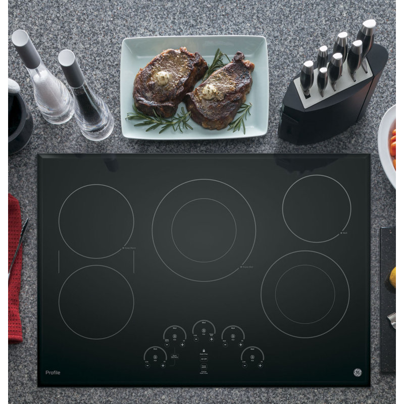 GE Profile 30" Electric Cooktop, Black