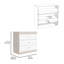 Dresser 29"H, Three Drawers, Metal Hardware, Superior Top, Light Grey / White