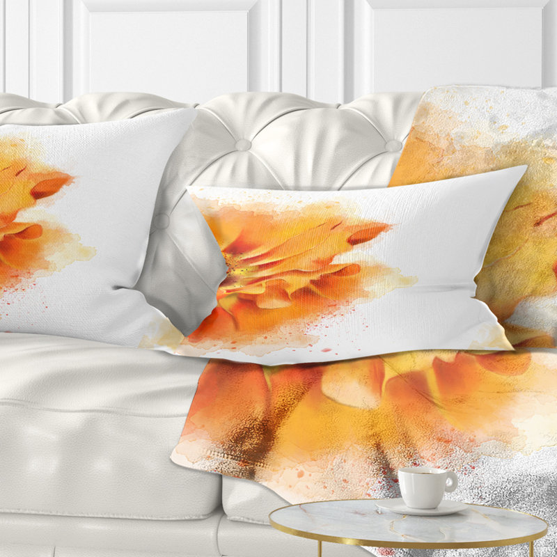 Coussin lombaire en aquarelle de fleur flowerswork magnifique