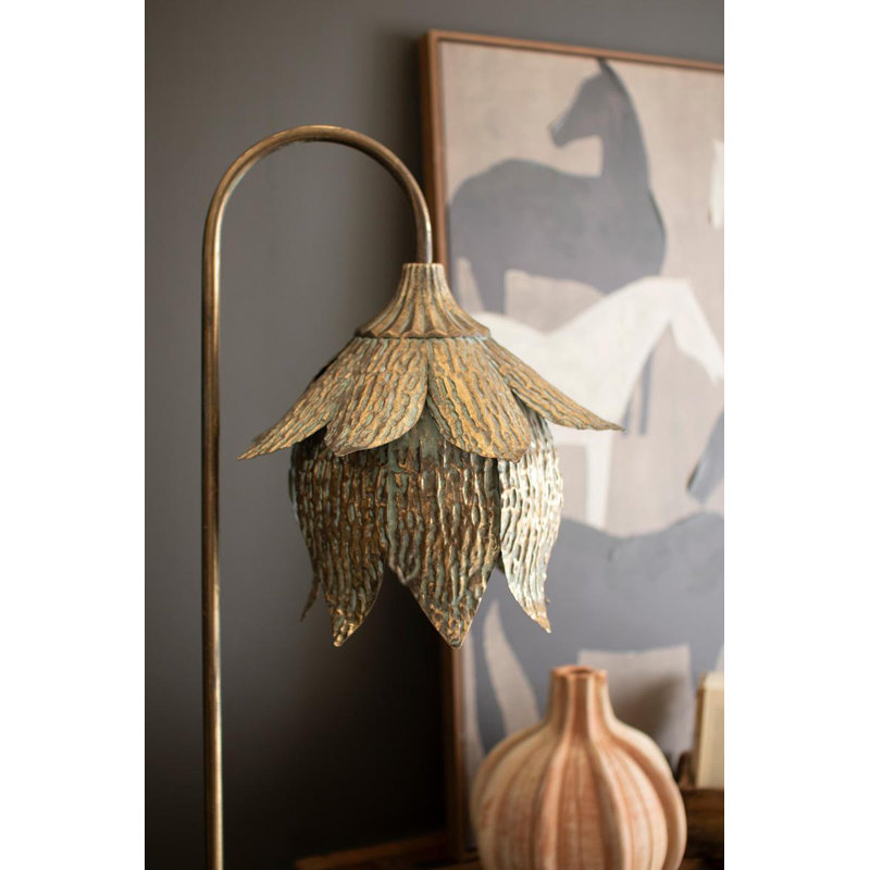 ANTIQUE BRASS TULIP FLOOR LAMP