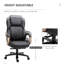 Fauteuil de direction brun, grand et haut, avec siège large, chaise de bureau d'ordinateur, avec coutures en losange à dossier haut, hauteur réglable et roues pivotantes