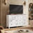 Grantville 51.2'' W 7 - Drawer White Dresser for Bedroom, Large Storage Wood Dresser with Solid Legs, TV Stand Dresser for 65'' TVs, Modern Clothes Organizer with Rustic Brown Wooden Top for Living Room, Hallway-220473504