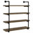 40-Inch Wall Shelf In Black And Rustic Oak - Adds A Touch, Convenient Organization 40" Ideal For Displaying Souvenirs, Industrial
