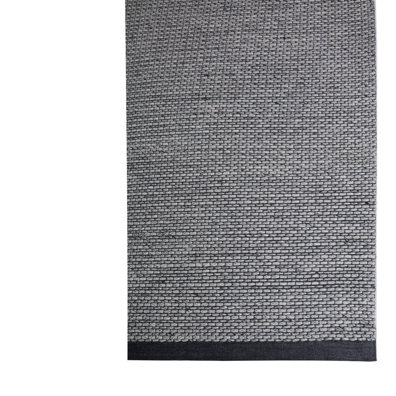 Tapis ivoire / gris clair / noir tissé à la main Anwaar, Rectangle 5 pi x 8 pi