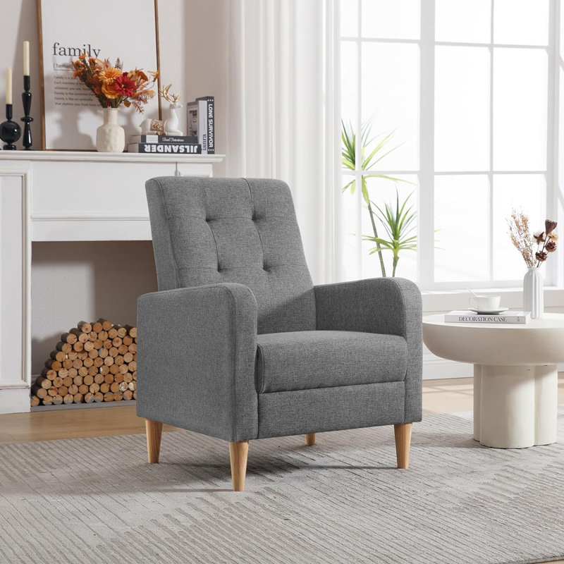 Oka Upholstered Accent Chair, Grey/Brown/Blue