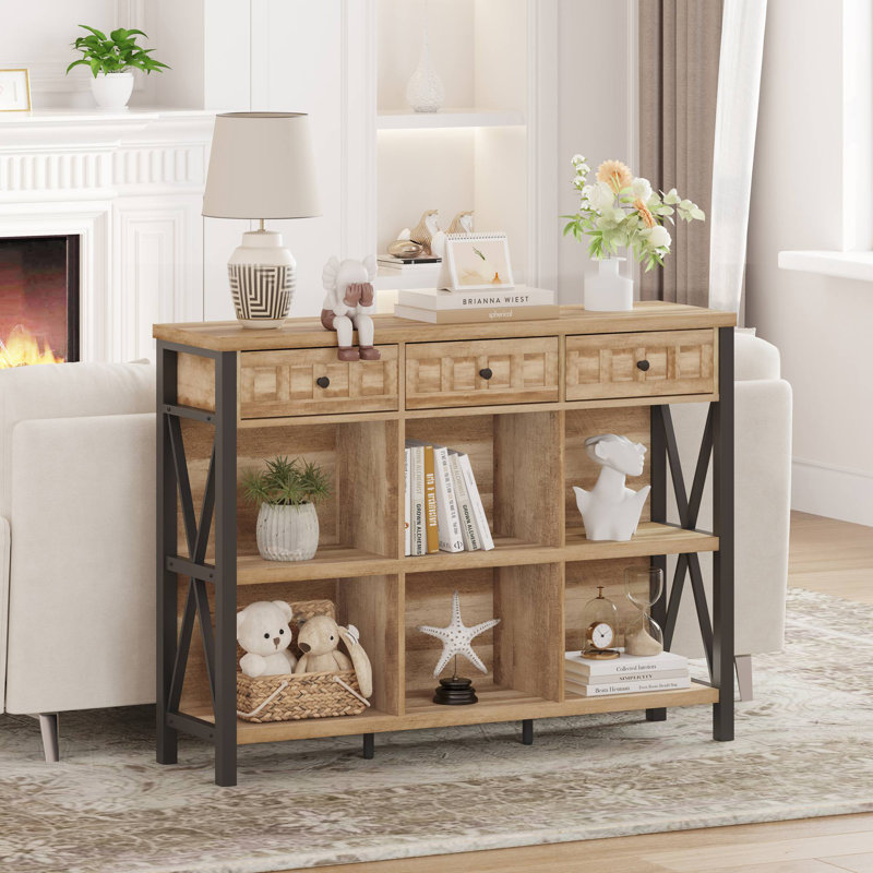 Guinna Storage Bookcase, Rustic Oak