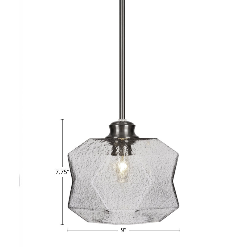 Luminaire suspendu 1 tige Rocklin, Coloré / noir, Nickel brossé