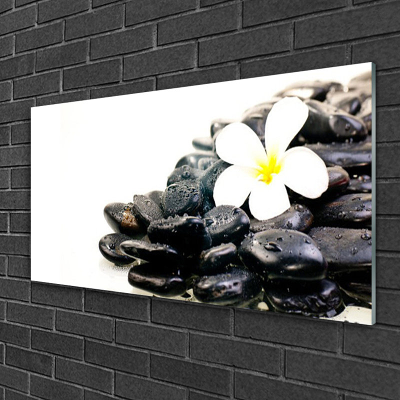 Flower Stones Art - No Frame Print on Glass