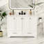Meuble-lavabo moderne 48 po avec comptoir en pierre de quartz, lavabo en céramique-976935664