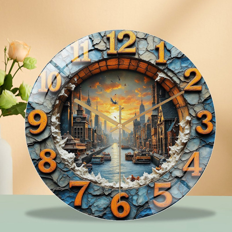 Horloge murale en verre 12 po