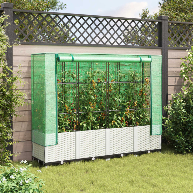 Chamniss Raised Garden Bed, 138cm H x 160cm W x 40cm D, Light Grey