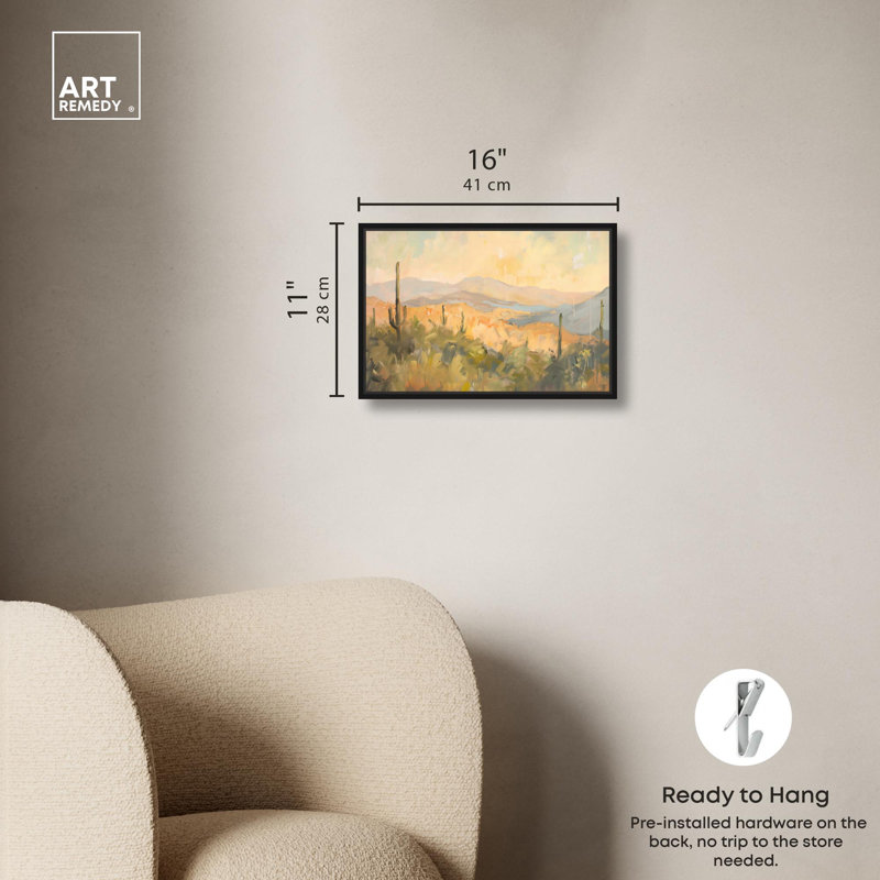 «Arizona Fields», toile classique par Art Remedy, H 11 po x l 16 po, Cadre noir