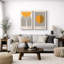 «Mid Century Modern Boho Bauhaus Solar Sun», reproduction d'art encadrée sur toile, 2 pièces-124834407-71660215