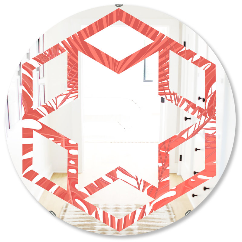 Miroir mural Hexagon Star Tropical Foliage I Coastal, H 31,5 po x l po
