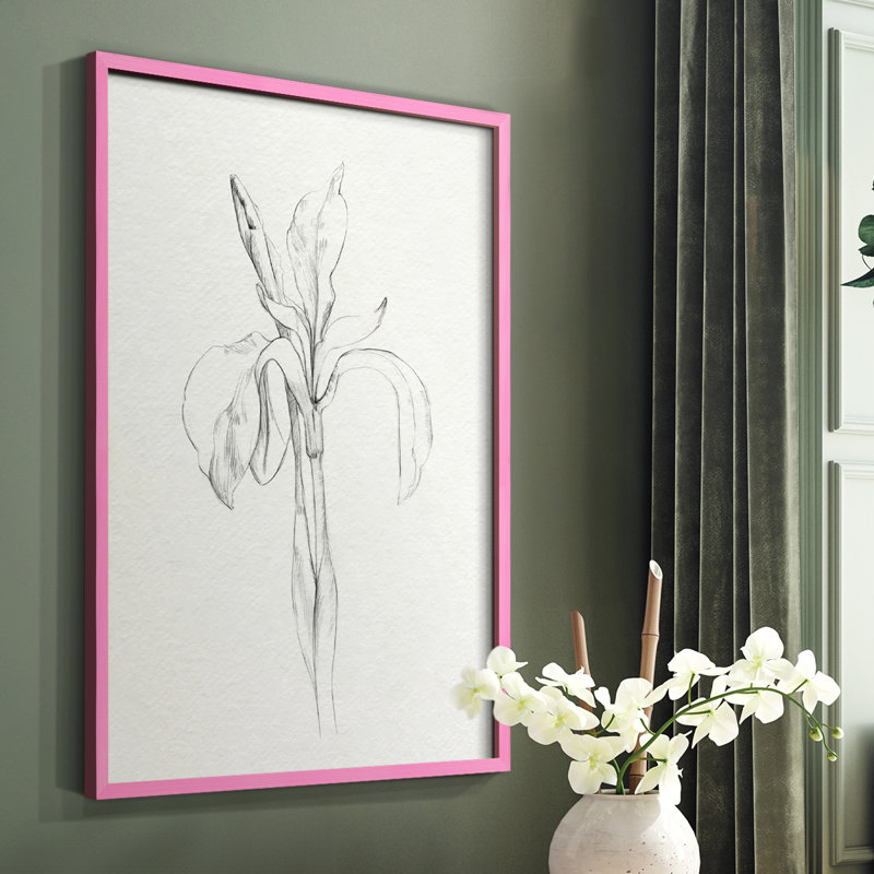 «Neutral Iris S Croquis II», reproduction encadrée - bois massif, Blanc, H 20 po x l 16 po
