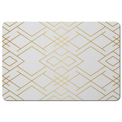 Sherree Polyester, Wood Geometric Rectangle Placemat