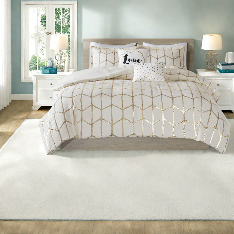 Ensembles de literie pour lit double en microfibre douce, confort métallique moderne pour la maison