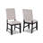 Rustic Traditional Dining Set Rectangle Table Fabric Upholstered Bench Tufted Nailhead Trim Chairs 6Pc Set