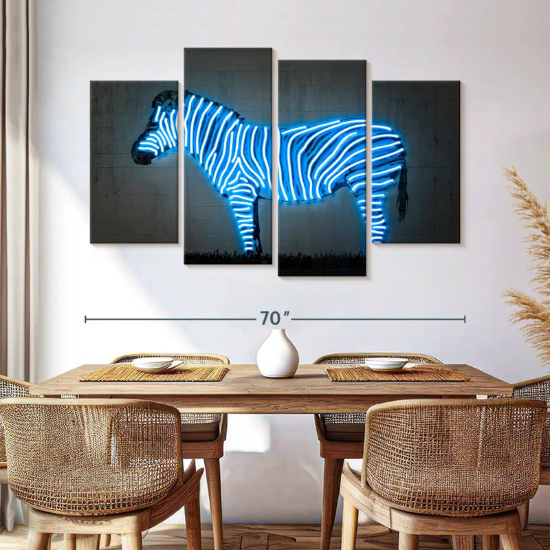 Brampt Glowing Zebra, 42" H x 68" W