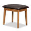 Ensemble coiffeuse 43,3 "en bois avec miroir rabattable et tabouret, coiffeuse avec trois tiroirs et espace de rangement