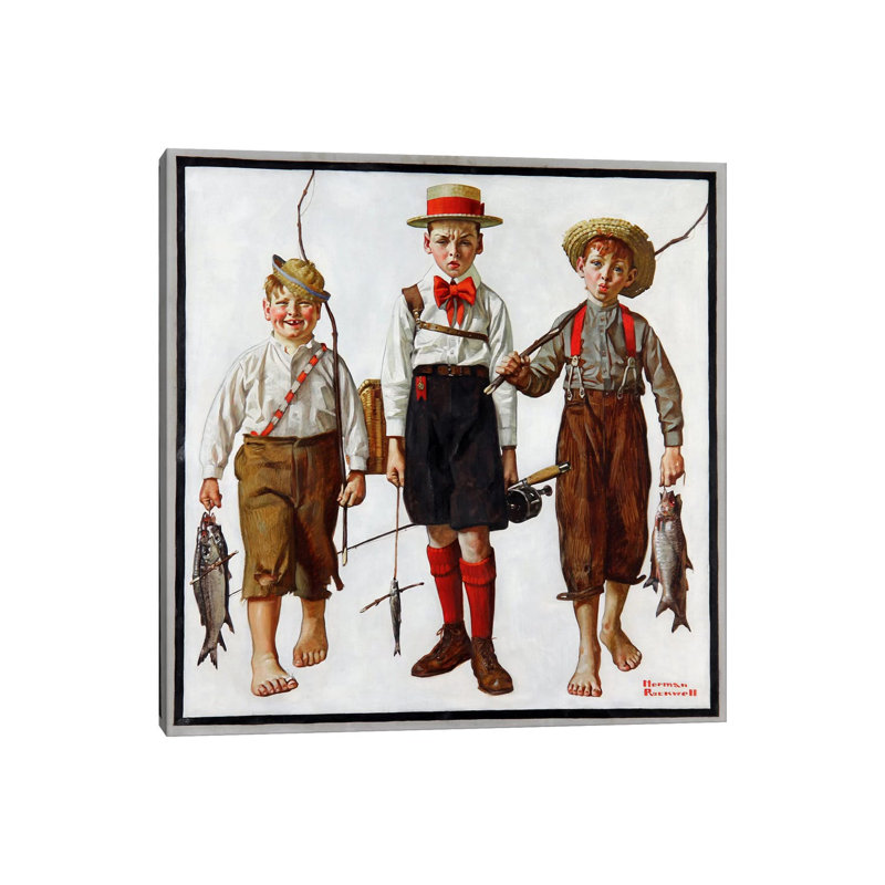 The Catch by Norman Rockwell - Wrapped Canvas Painting, 66.04 cm H x 66.04 cm W x 1.91 cm D