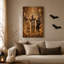 «Three Kitten Witches in Autumn Forest», art mural sur toile-2125000666