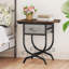 Table de bout 2 pièces avec tiroir en tissu et table de bout en métal sculpté