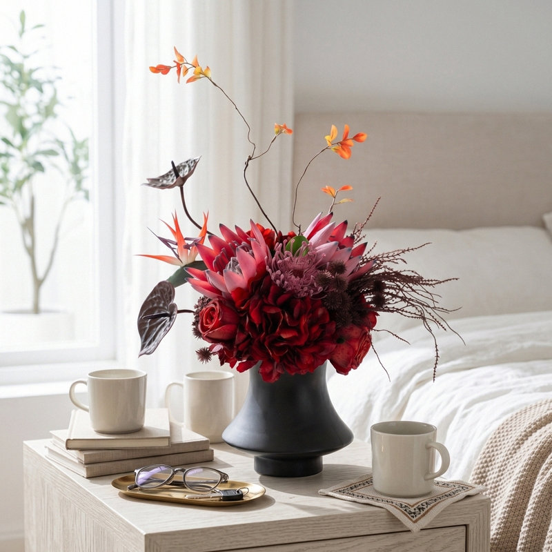 Arrangement organique moderne dans un pot