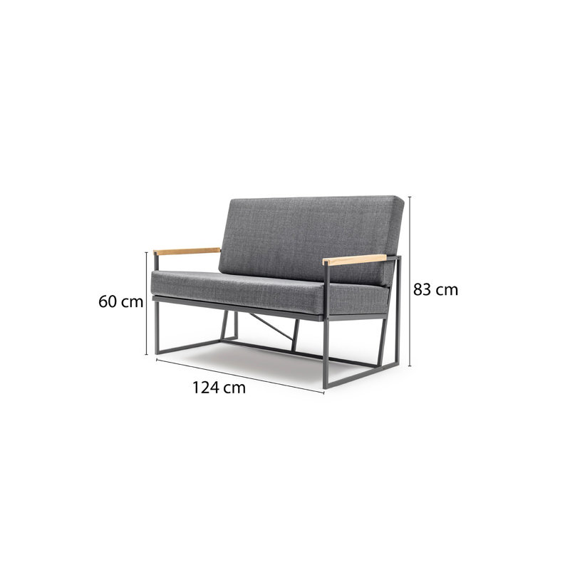 Anibella Rectangle Aluminum Loveseat