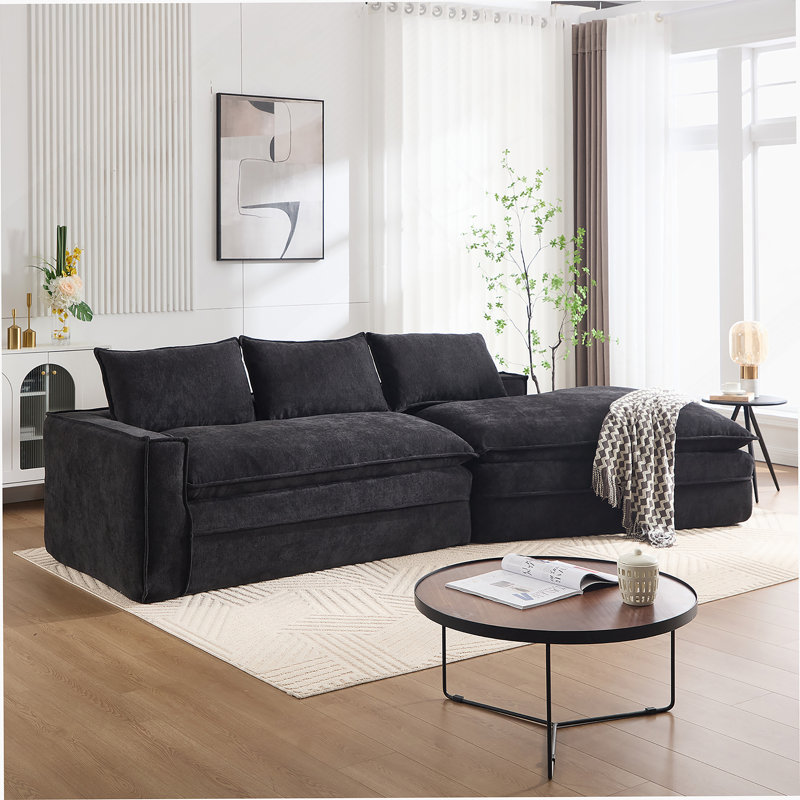 Canapé modulaire Modern, Tissu noir