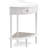 Coastal Solid Wood Corner Wedge Table With Drawer And Shelf - Cottage White For Entryways, Hallways, Small Spaces