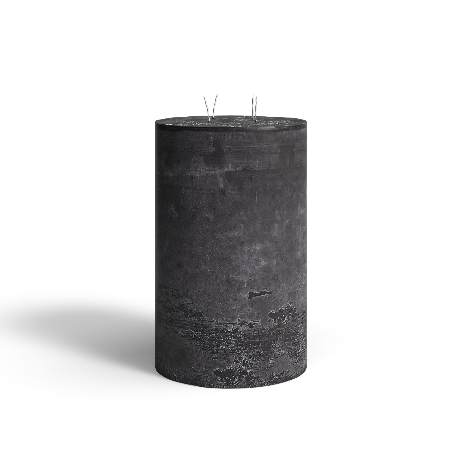 Pillar Super Unscented Candle, Black, 11.8" H x 7.5" W x 7.5" D