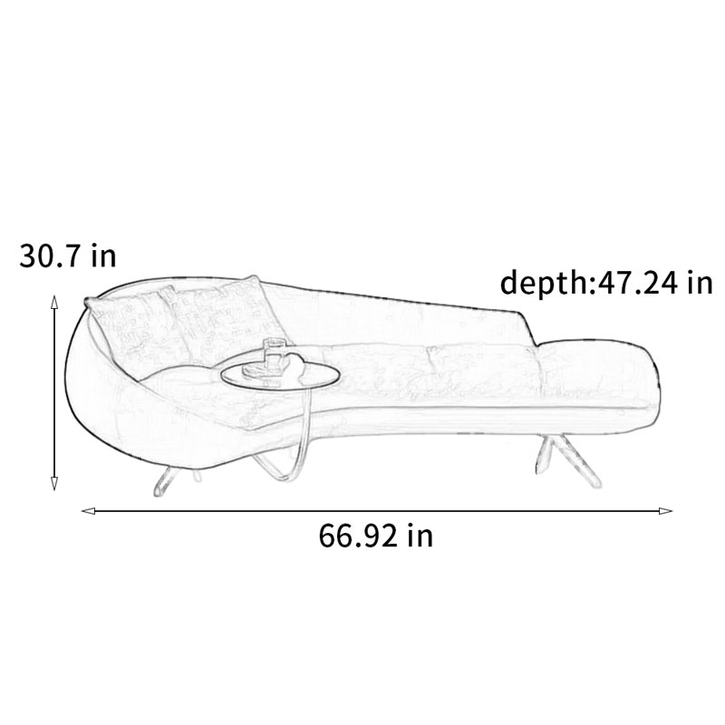 Comfortable pea-shaped chair, Left Hand Facing, Off White