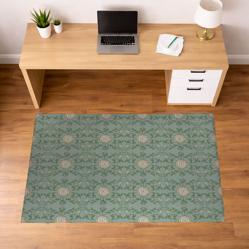 Tapis de bureau léger et antidérapant Aria, L 84 po x P 60 po, Sauge
