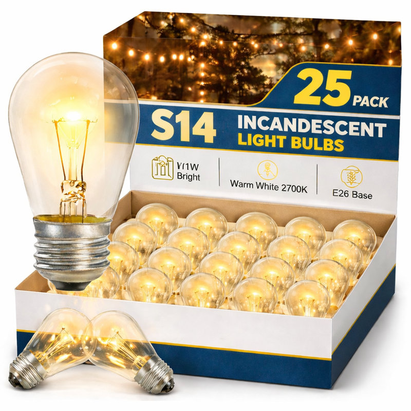 25-Pieces Clear 11-Watt S14 Incandescent Light Bulb with E26/Medium (Standard) Base