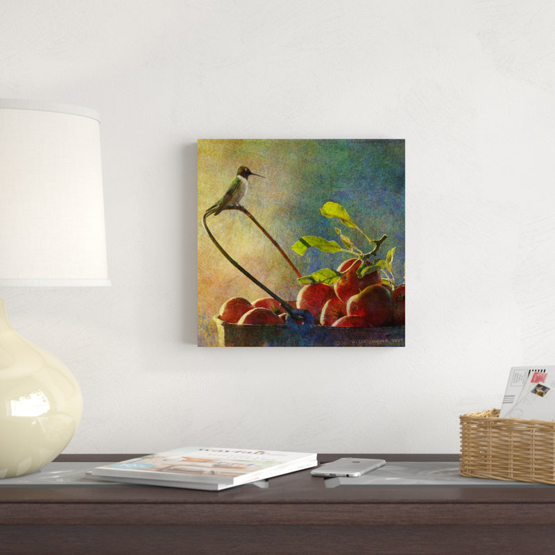 " Apples And Hummer " Painting Print, 12" H x 12" W x 1.25" D
