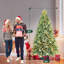 Arbre de Noël artificiel pré-éclairé avec embouts de branches mixtes en PE et PVC, lumières blanc chaud, charnières de qualité supérieure-1526791107
