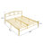 Full Size Metal Platform Bed Frame with Curved Headboard, Steel Slat Support, No Box Spring Needed, Modern Glam Style-1359367321